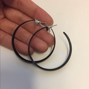 Plastic thick black hoop earrings